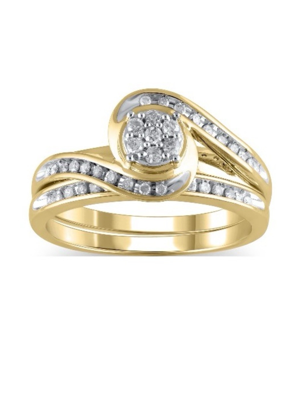Forever Bride 10k Genuine 1/4 diamonds bridal set sz 7
